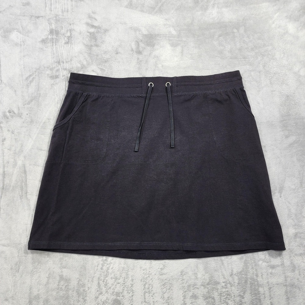Basic Editions Skirt Womens 1X‎ Black Jersey Drawstring Pockets Stretch Casual